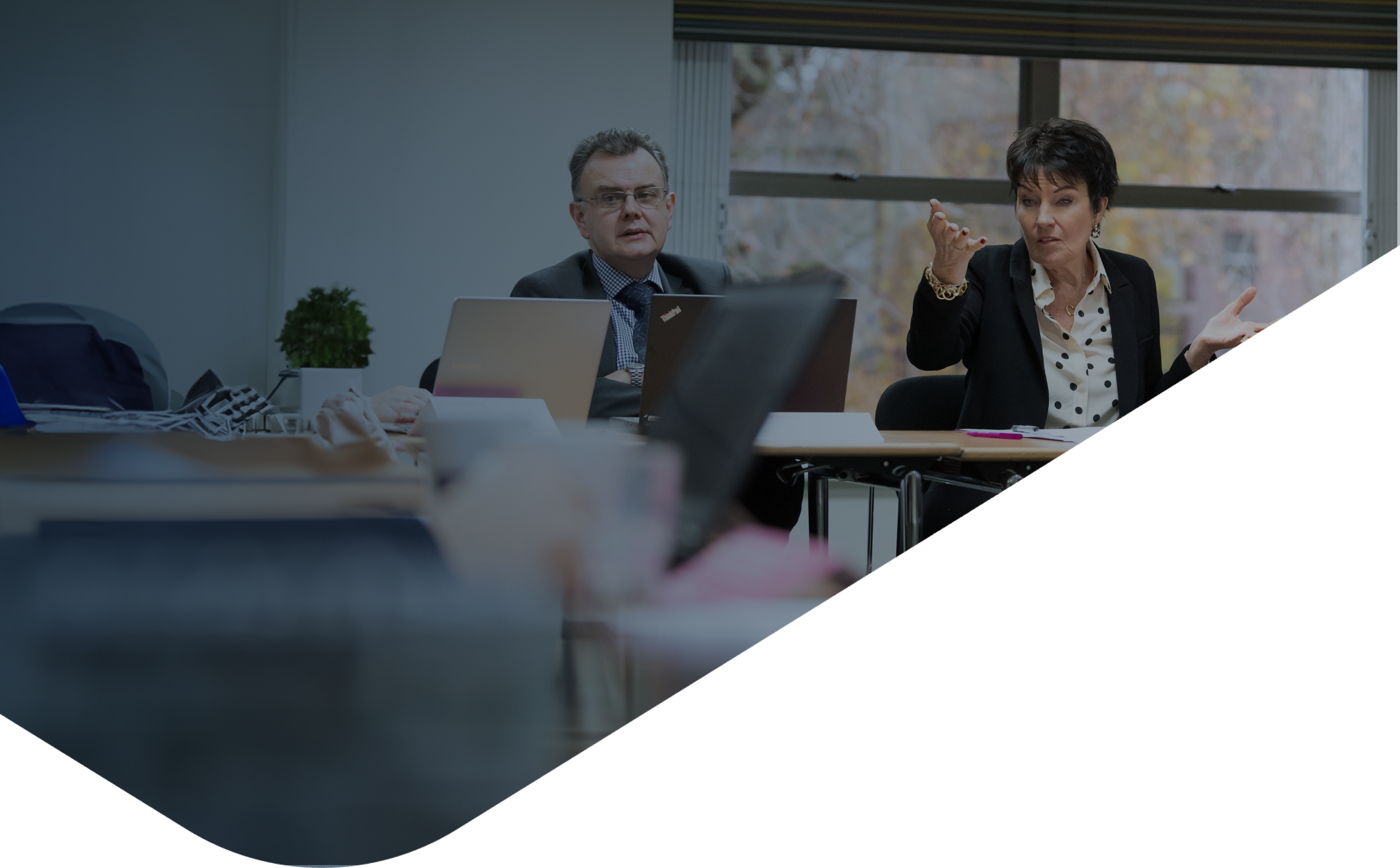 CEG team sat at a table